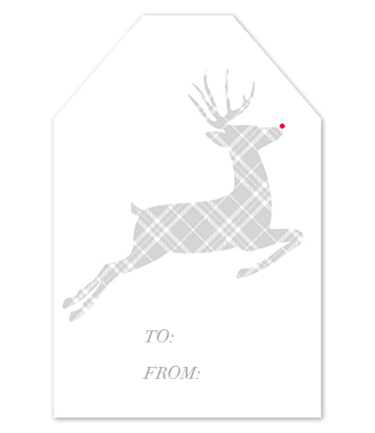 Design with Heart Studio - Holiday - Plaid Reindeer Gift Tag