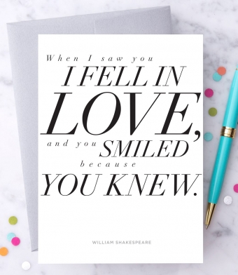 Design with Heart Studio - Greeting Cards - William Shakespeare Quote