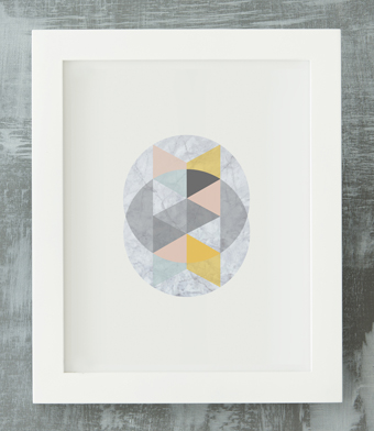 Design with Heart Studio - Art Prints - Framed Marble Intersecting Circles #2 Art Print