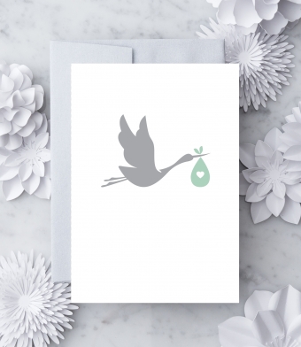 Design with Heart Studio - Greeting Cards - New Baby Stork