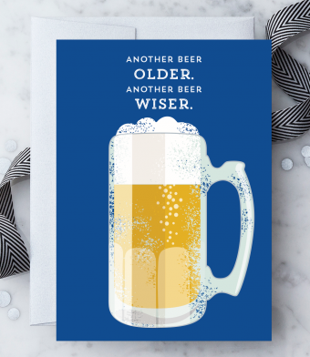 Design with Heart Studio - Greeting Cards - “Another Beer Older, Another Beer Wiser.”