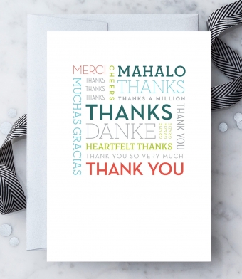 Design with Heart Studio - Greeting Cards - Thank You Word Cloud (With Verse)