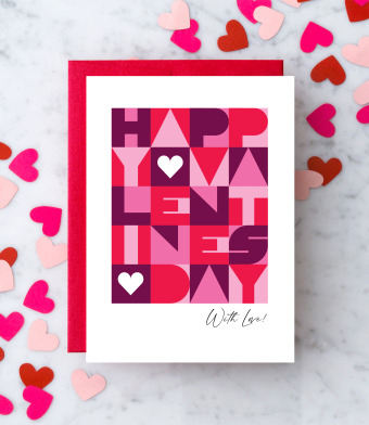 Design with Heart Studio - Greeting Cards - “Mod Love” Valentine’s Day Greeting Card