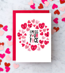 Design with Heart Studio - New - I Miss Your Face (Hearts) Valentine’s Day Card