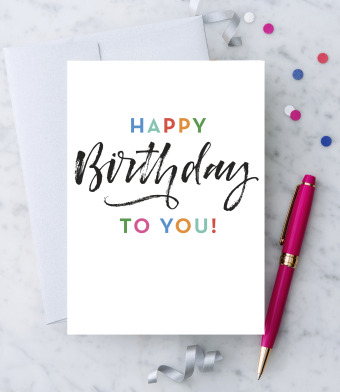 Design with Heart Studio - Greeting Cards - Happy Birthday To You – Handwritten