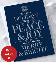 Design with Heart Studio - New - Peace & Joy – Boxed Holiday Card set of 8