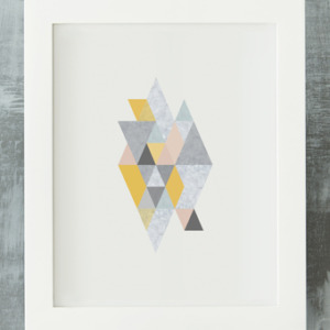 Framed Geometric Marble Art Print