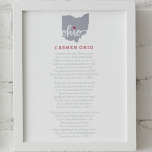 Carmen Ohio Lyrics Framed Print