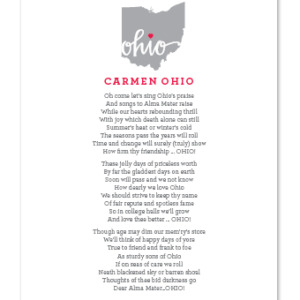 Carmen Ohio Lyrics Art Print