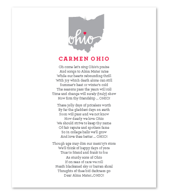 Design with Heart Studio - Carmen Ohio Lyrics Art Print