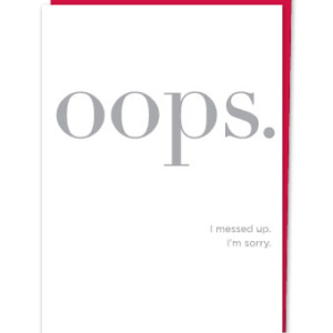 Oops. I messed up. I'm sorry