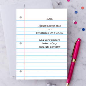 "Please accept this Father's Day card"