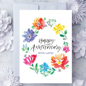 Happy Anniversary Colorful Flowers