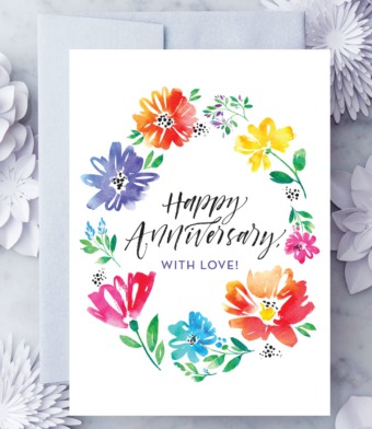 Design with Heart Studio - Happy Anniversary Colorful Flowers