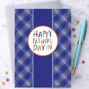 Happy Father's Day Bright Plaid