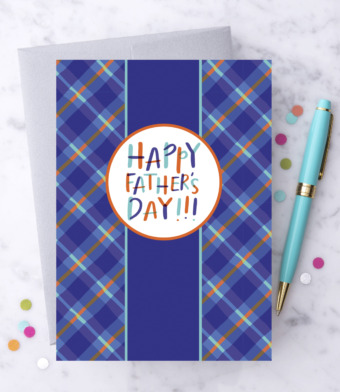 Design with Heart Studio - Happy Father’s Day Bright Plaid