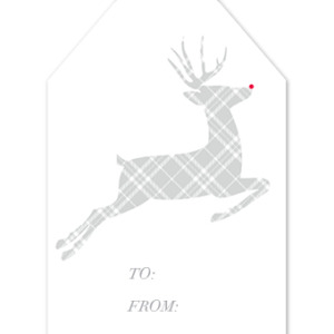 Plaid Reindeer Gift Tag
