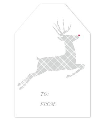 Design with Heart Studio - Plaid Reindeer Gift Tag