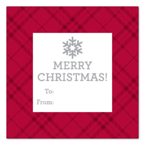 Merry Christmas Plaid Gift Tag