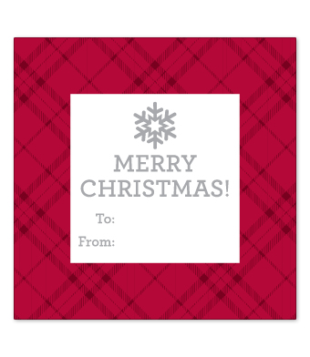 Design with Heart Studio - Merry Christmas Plaid Gift Tag