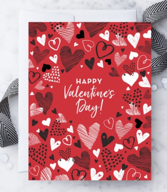 Design with Heart Studio - “Graffiti Hearts” Valentine’s Day Greeting Card