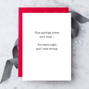 Apology poem