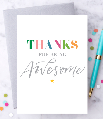 Design with Heart Studio - “Thanks For Being Awesome” Greeting Card