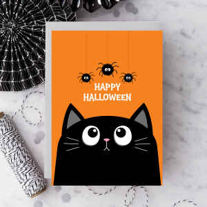 Scaredy Cat Halloween Greeting Card