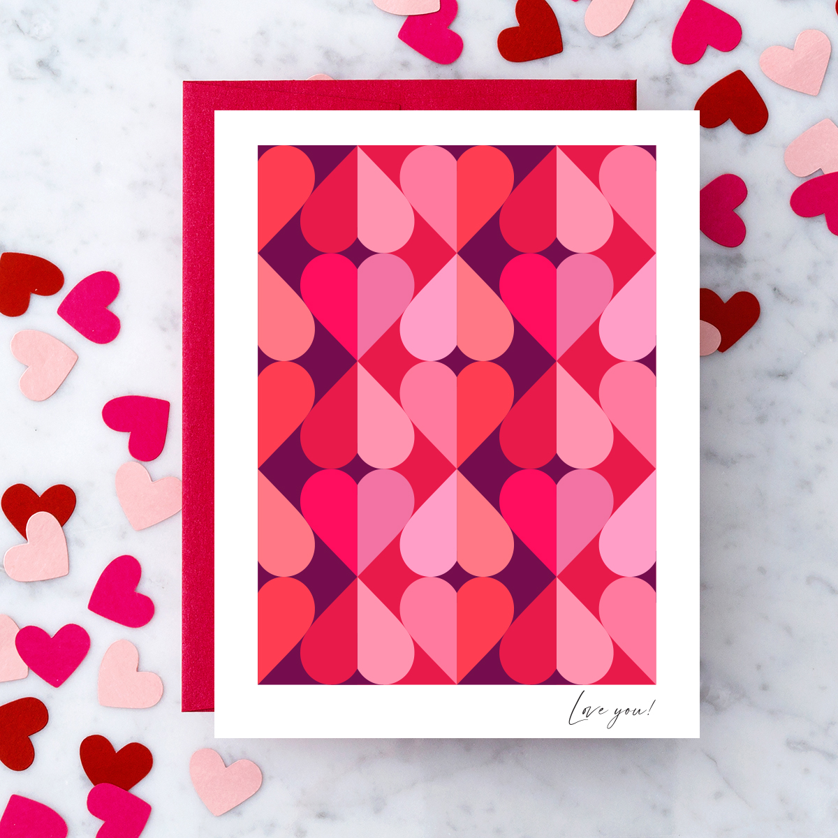 Modern Hearts Valentine's Day Greeting Card - Design With Heart Studio