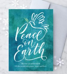 Design with Heart Studio - Peace on Earth Religious Christmas Greeting Card